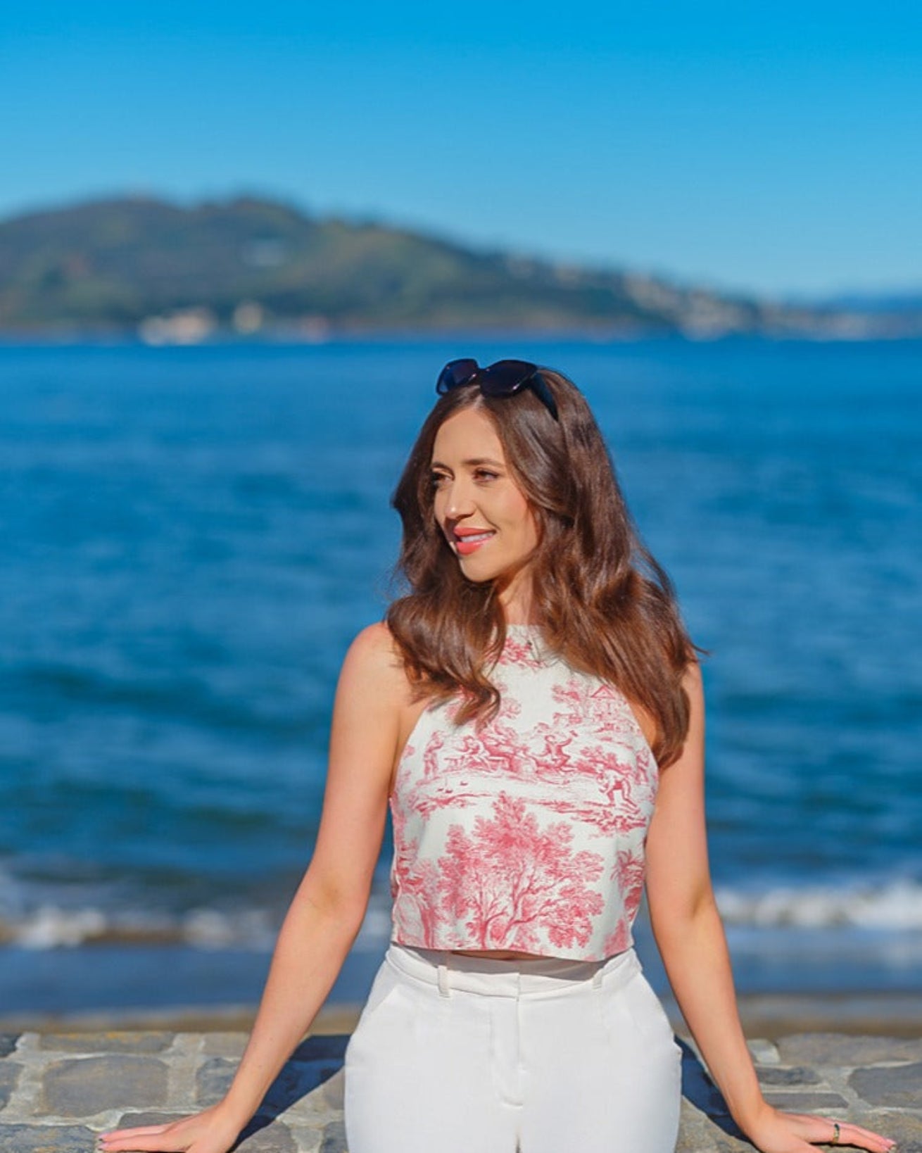 The High Neck Top in Cherry