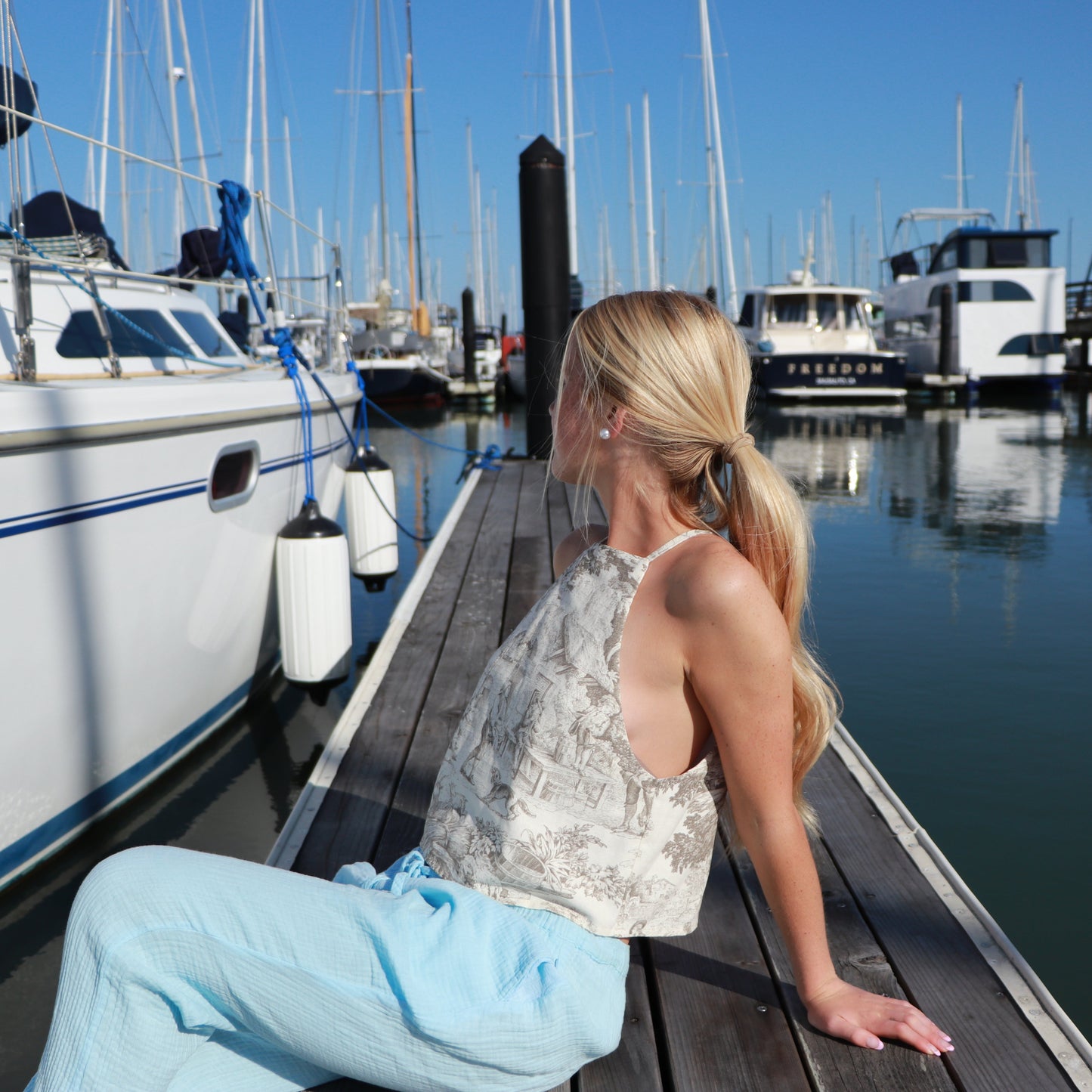 The High Neck Top in Pearl