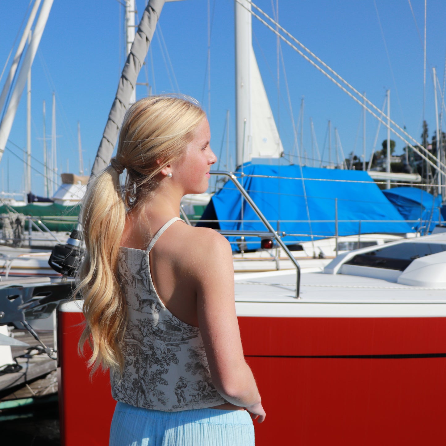 The High Neck Top in Pearl