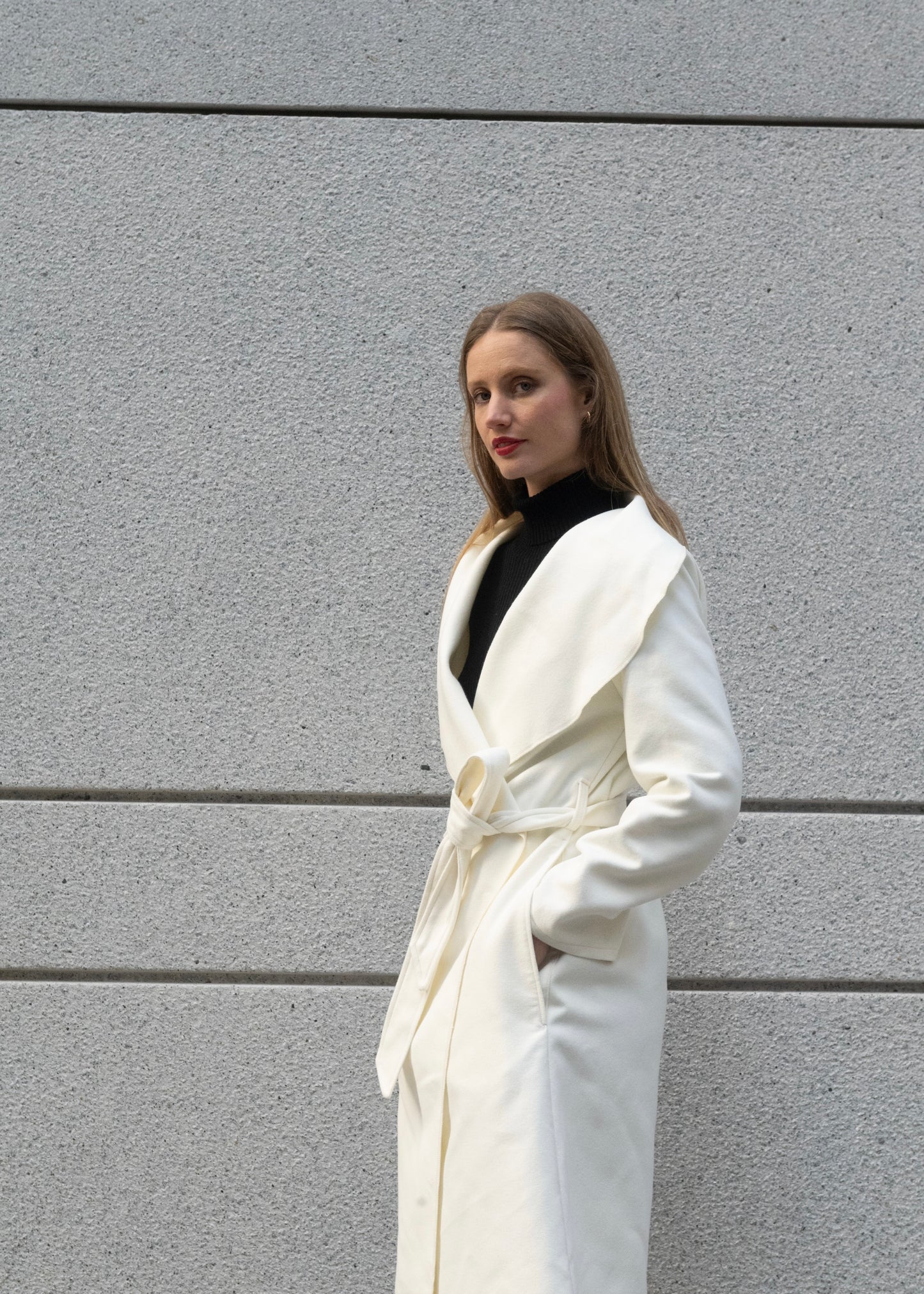 The Wrap Coat in Cream