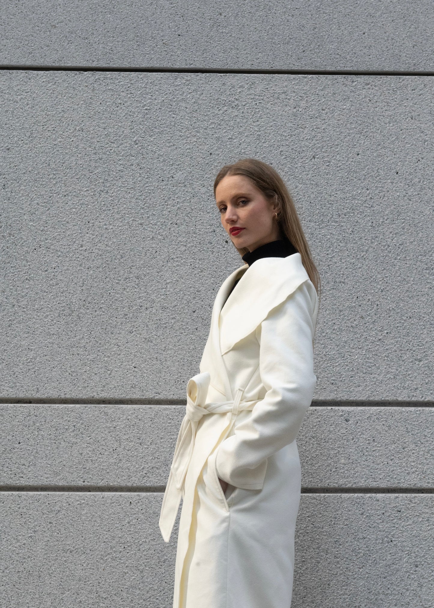 The Wrap Coat in Cream