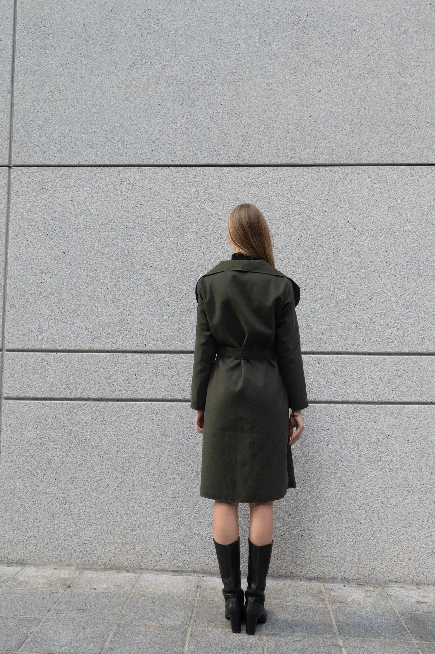The Wrap Coat in Forest Green