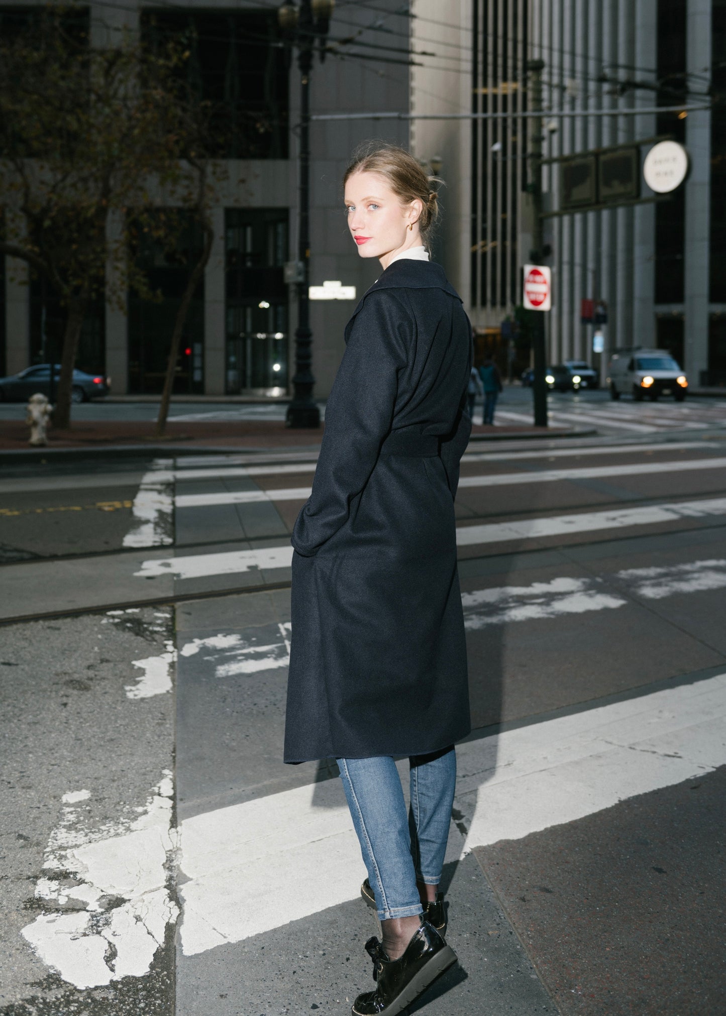 The Wrap Coat in Blu