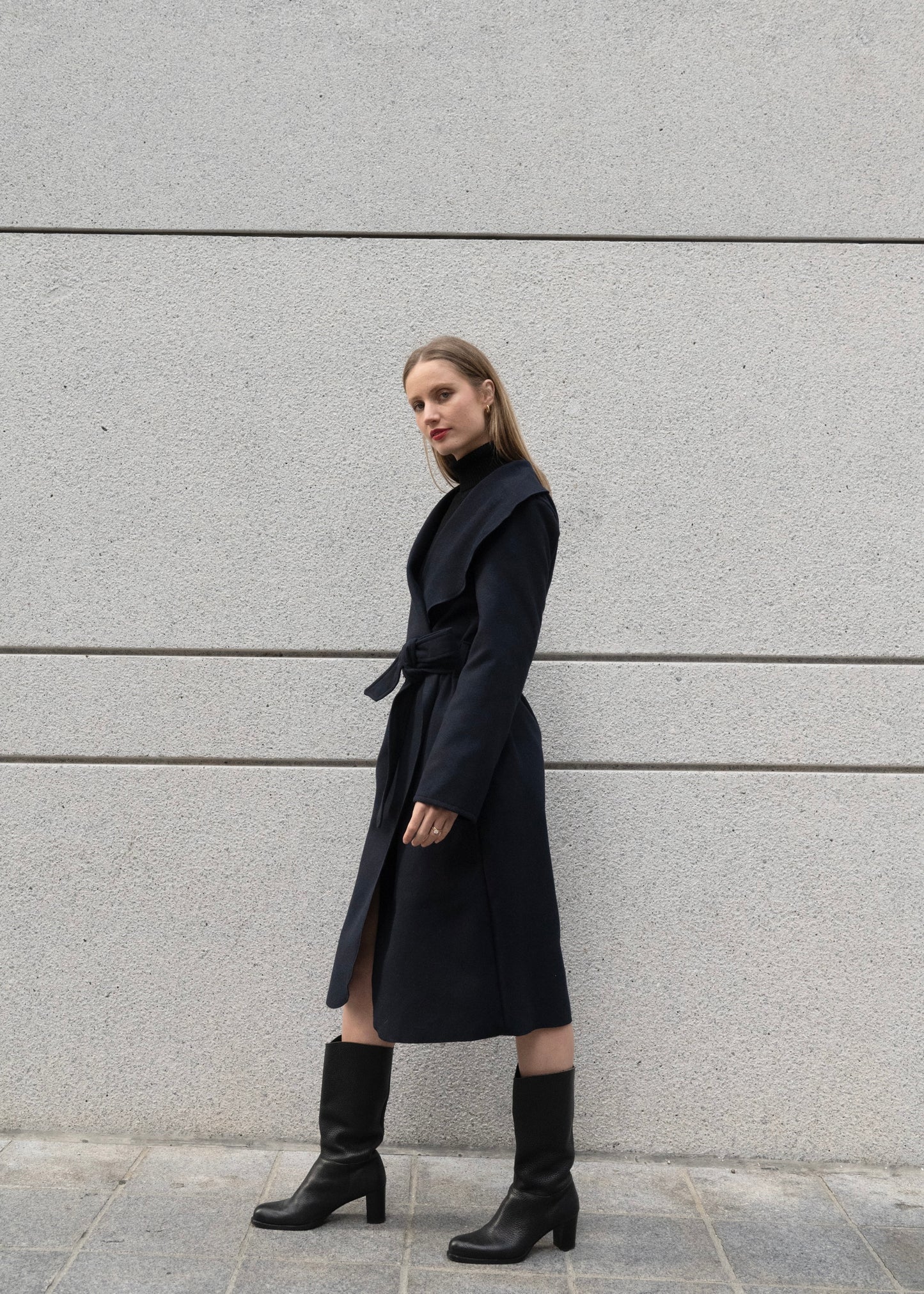 The Wrap Coat in Blu