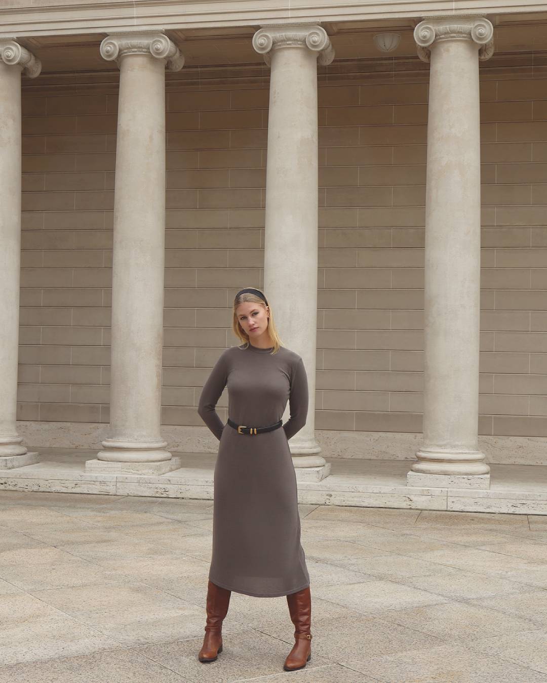 The Knit Dress in Stone