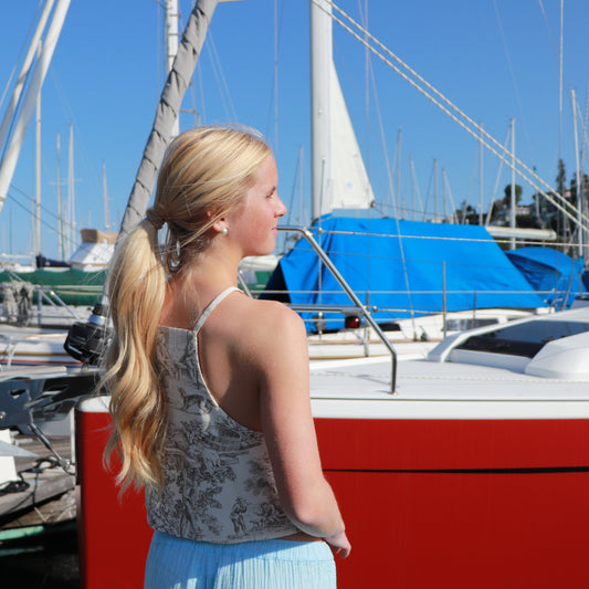 The High Neck Top in Pearl