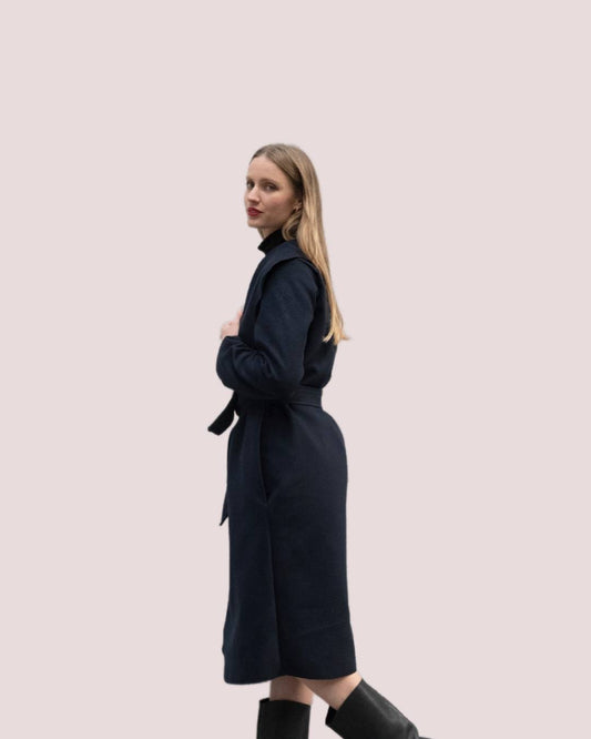 The Wrap Coat in Blu