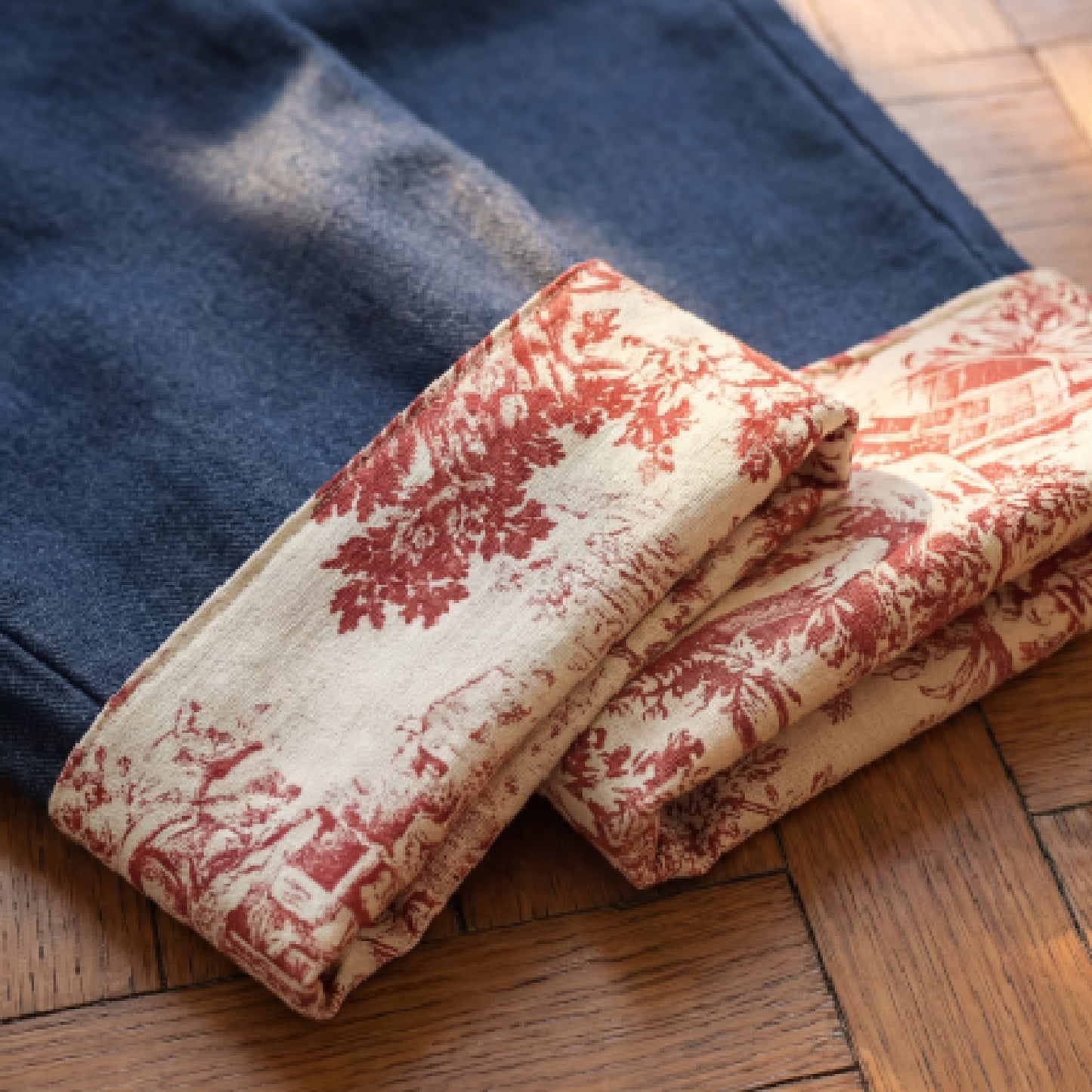 The Wide Leg Jean in Cherry Toile