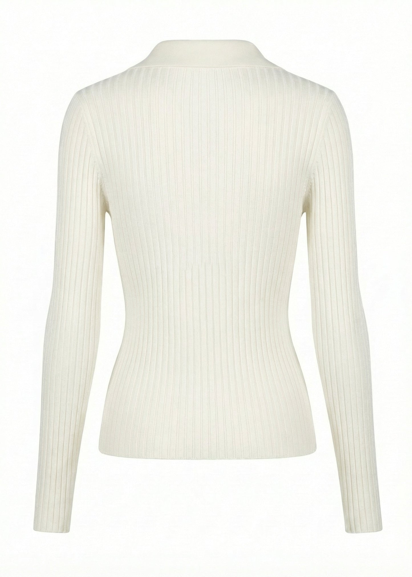 White ribbed sweater on a white background