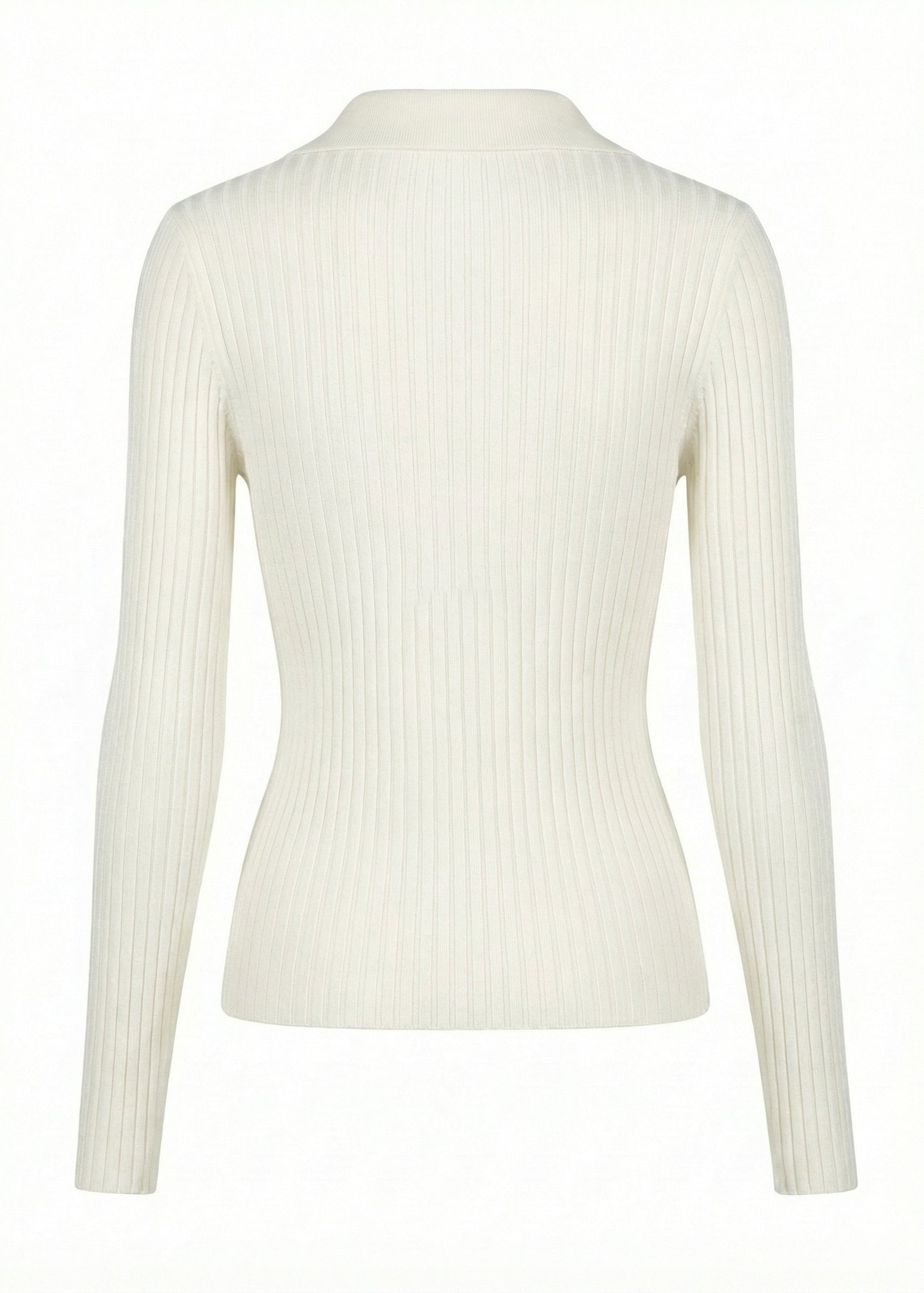 White ribbed sweater on a white background
