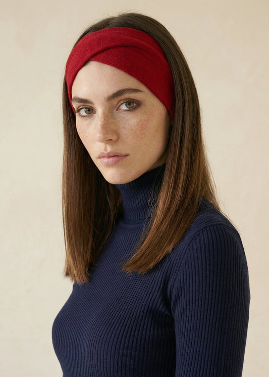 The Cashmere Headband in Red
