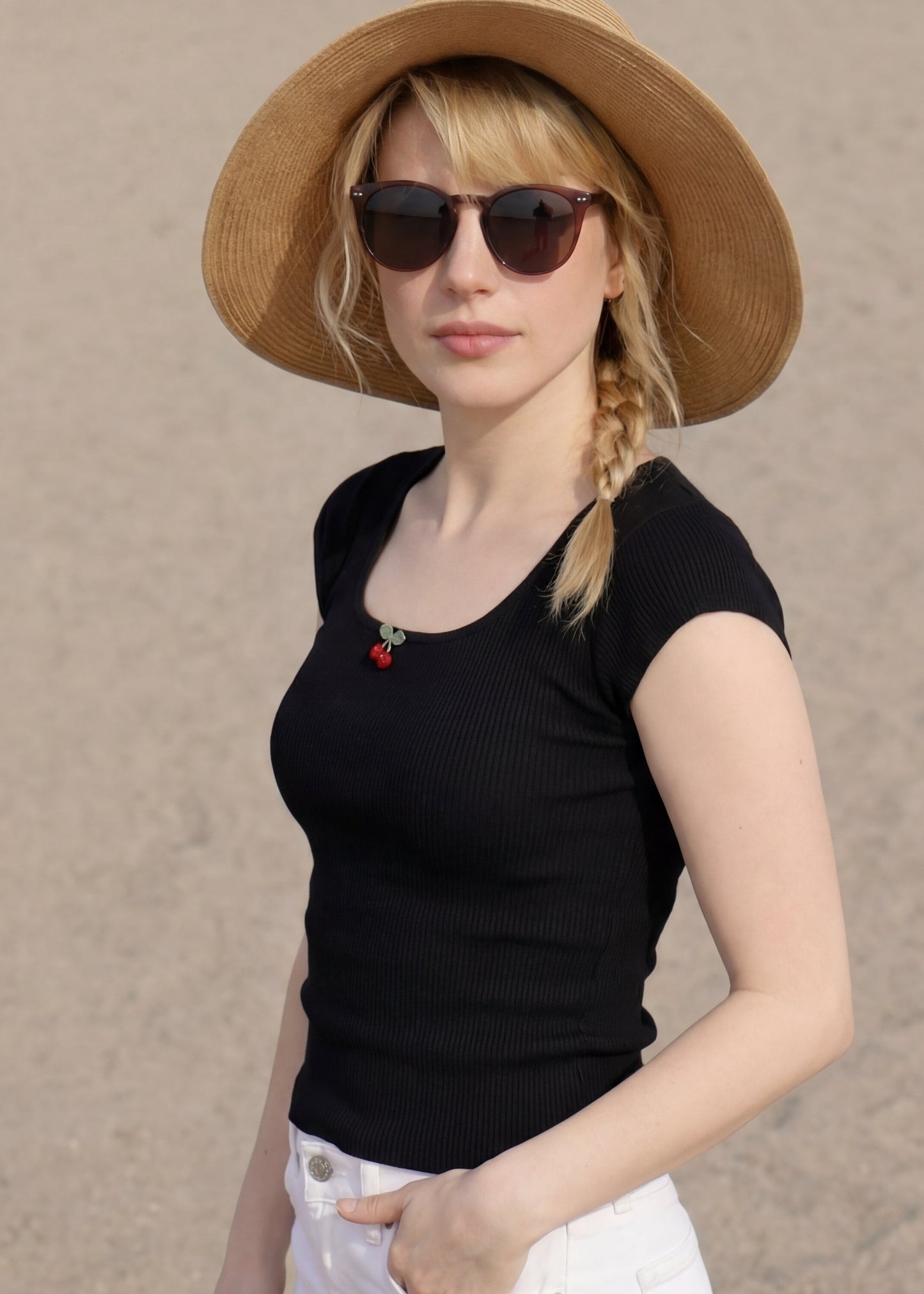The Cherry Scoop Neck in Black Licorice