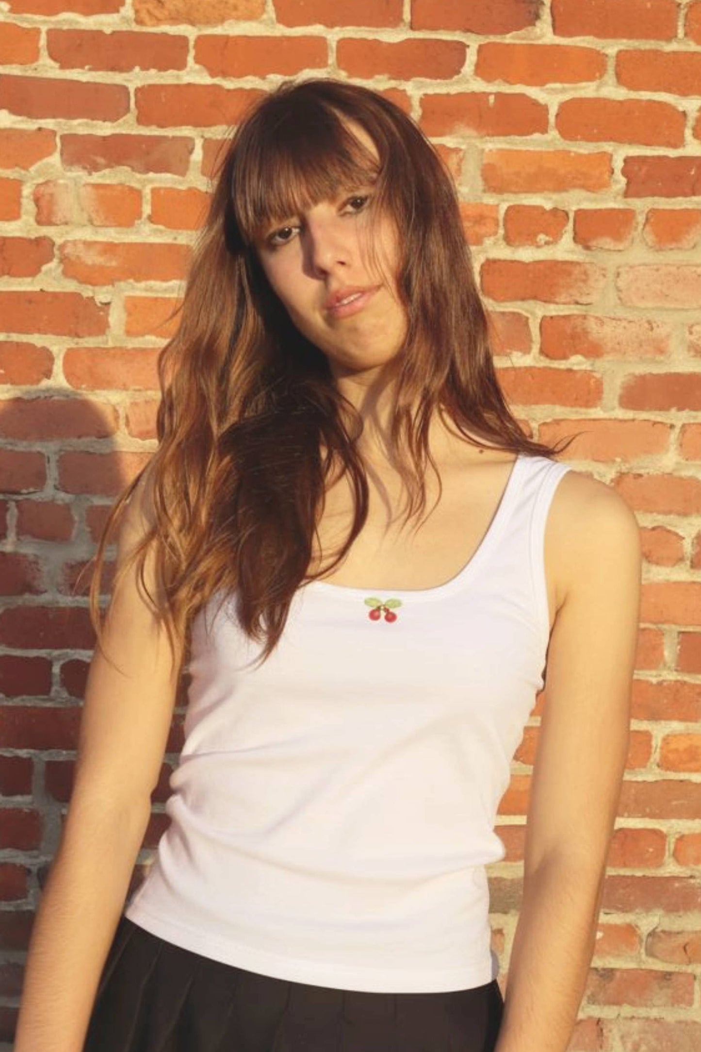 The Cherry Crop Tank in Meringue
