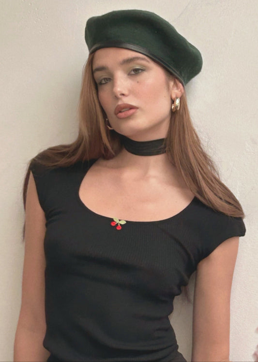 The Cherry Scoop Neck in Black Licorice